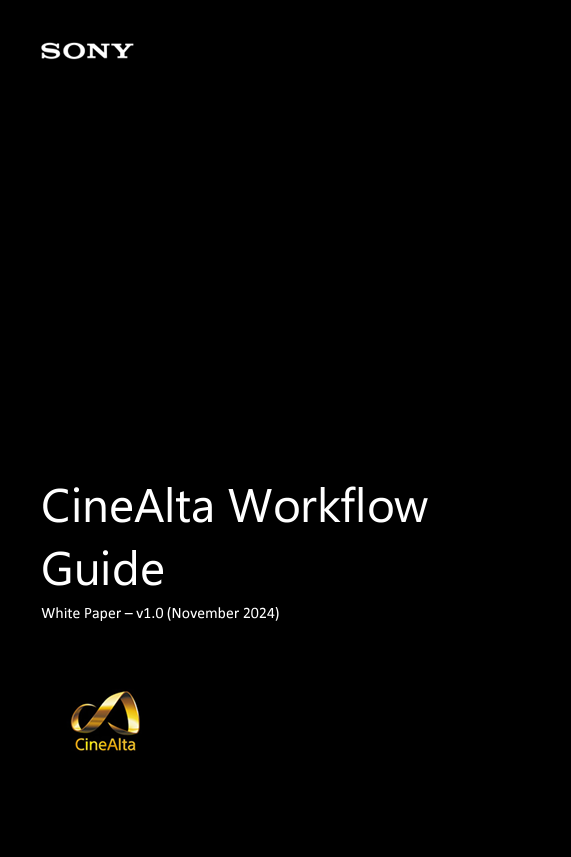 the cover of the cinealta workflow white paper