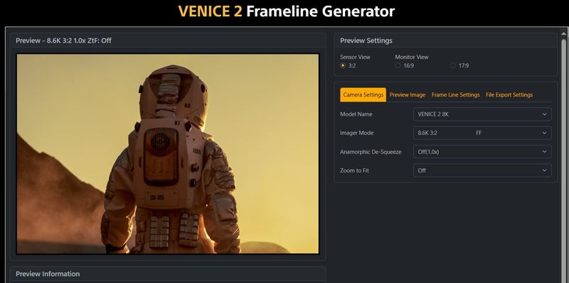 New VENICE 2 Frame Line Tool Available